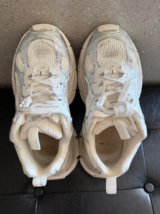 White Chunky Sneakers Size 41 Platform Athletic Shoes 10 - Picture 2 of 5